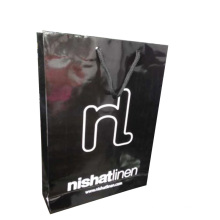 Black Color Paper Shopping Gift Bag with Glossy Lamination